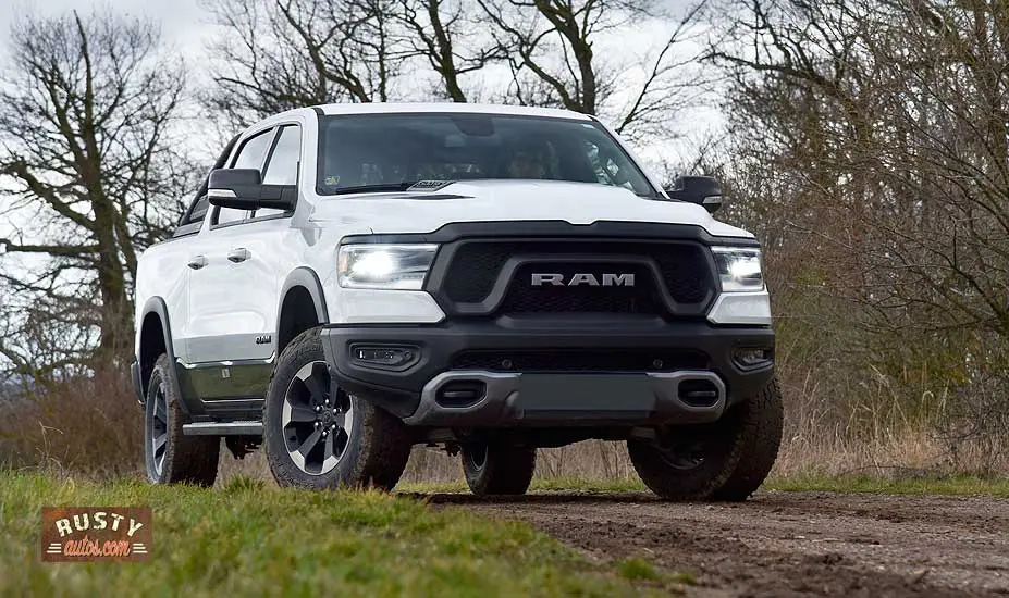 RAM truck on grass