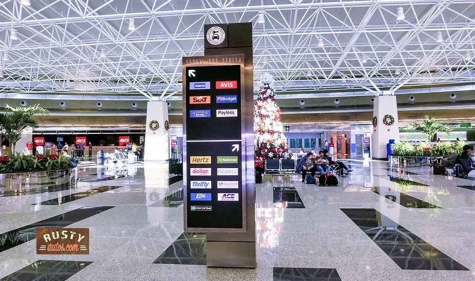 Airport car rental signs