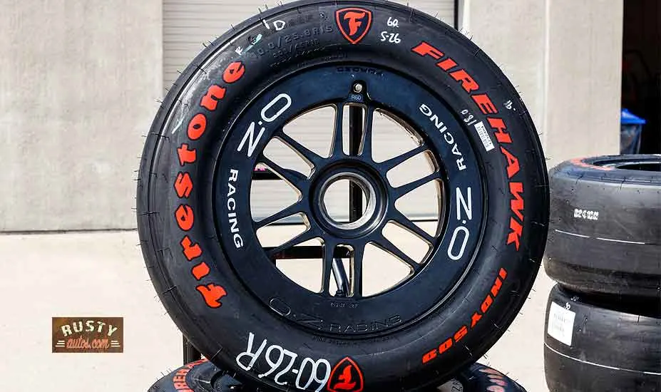 Firestone slick racing tire and wheel