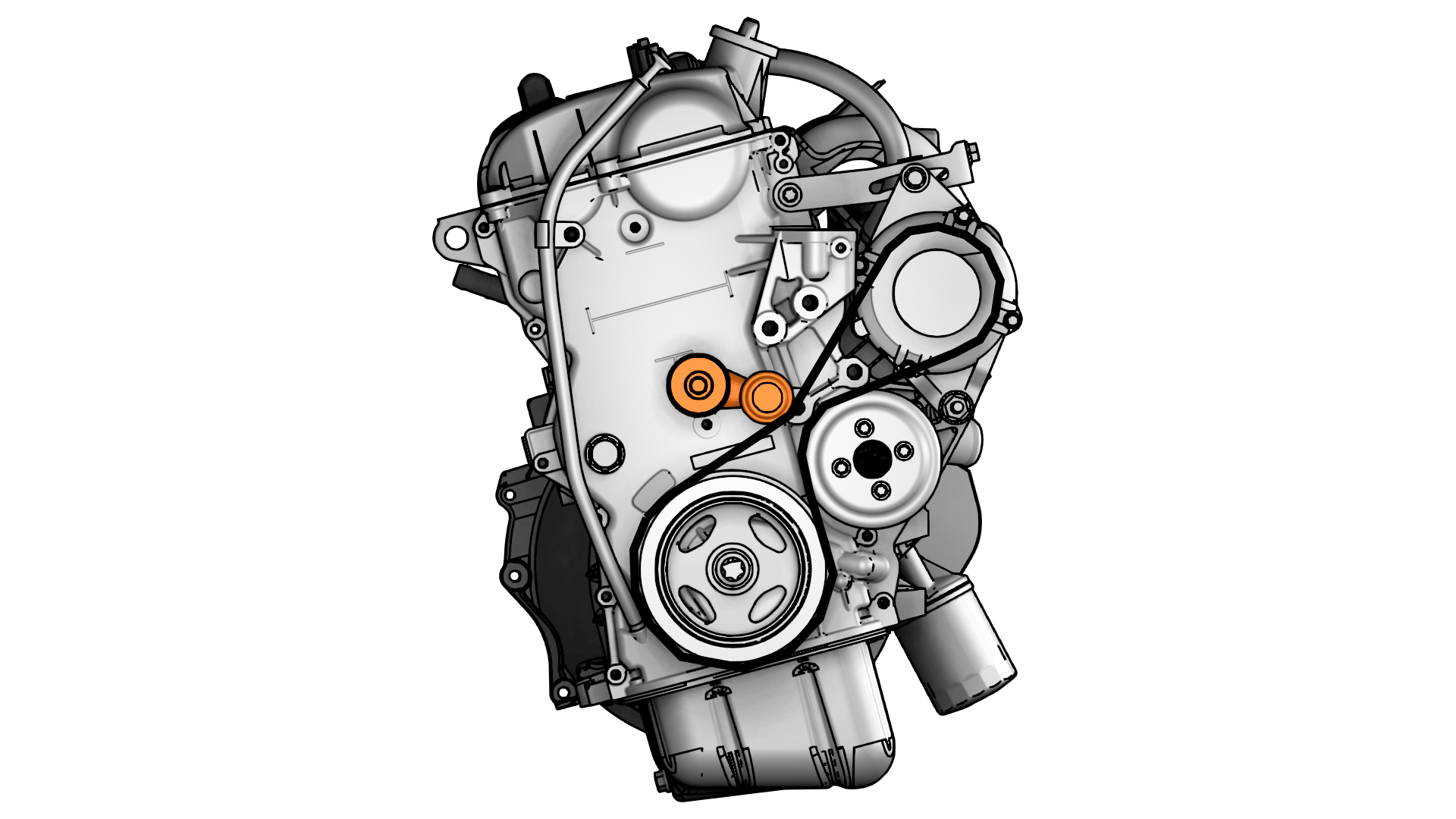 Serpentine belt tensioner operation animation